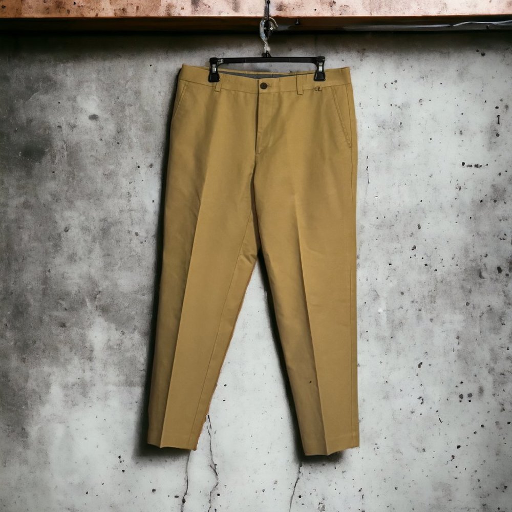 Joseph Abboud Flat Front Pants, Solid Tan, 34/30. (P122823-4)
